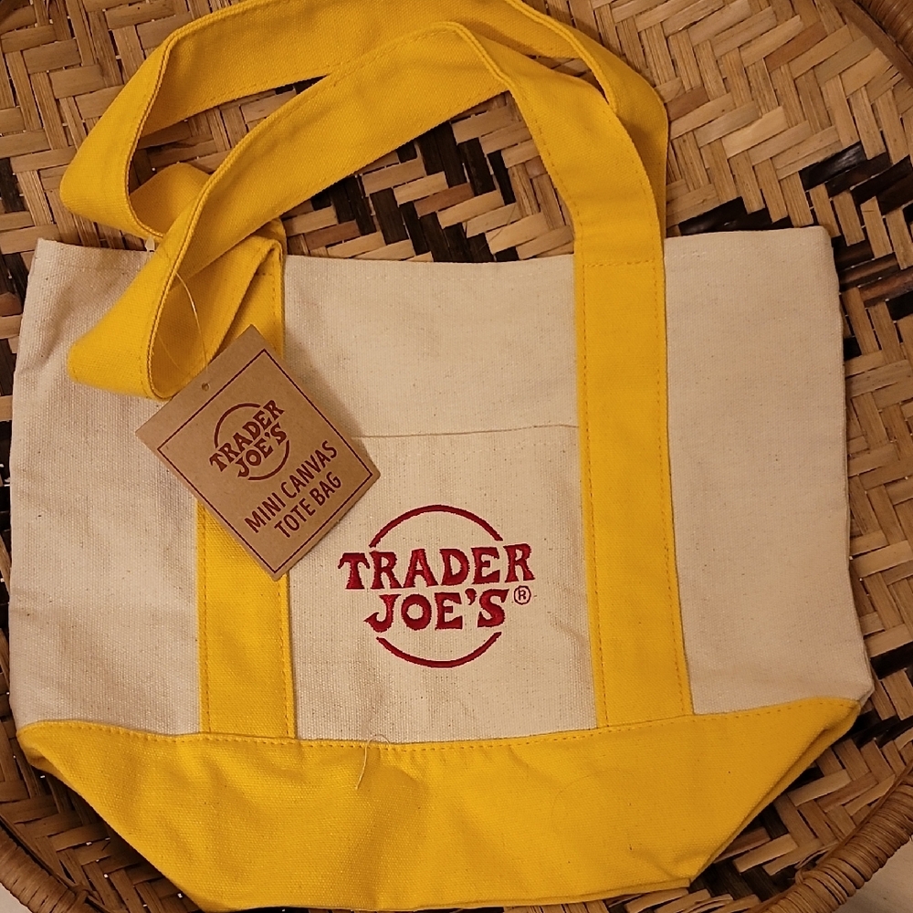Trader Joe's Yellow Mini Canvas Tote Bag
